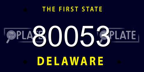 80053 Delaware License Plate