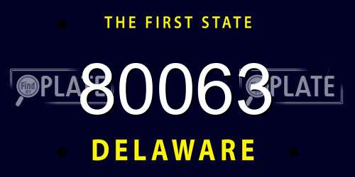 80063 Delaware License Plate
