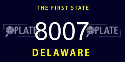 8007 Delaware License Plate