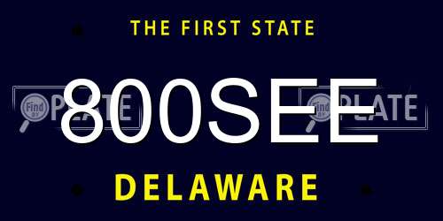 800SEE Delaware License Plate