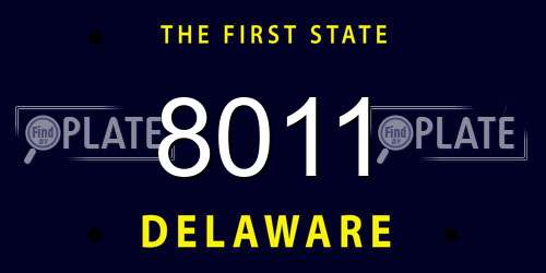 8011 Delaware License Plate