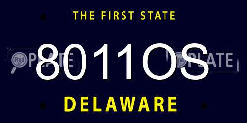 8011OS Delaware License Plate