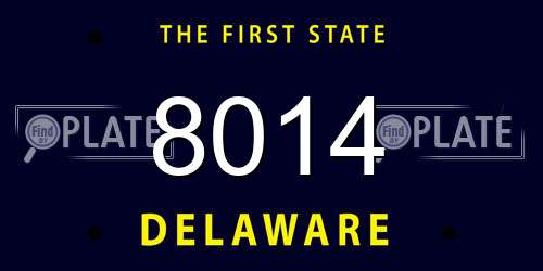 8014 Delaware License Plate