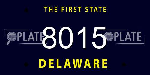 8015 Delaware License Plate
