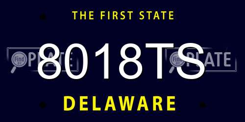 8018TS Delaware License Plate
