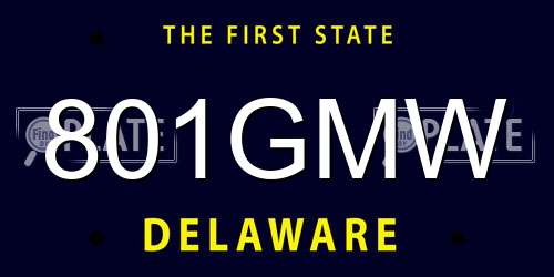801GMW Delaware License Plate
