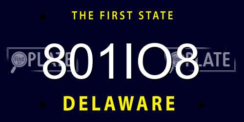 801IO8 Delaware License Plate