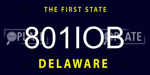 801IOB Delaware License Plate