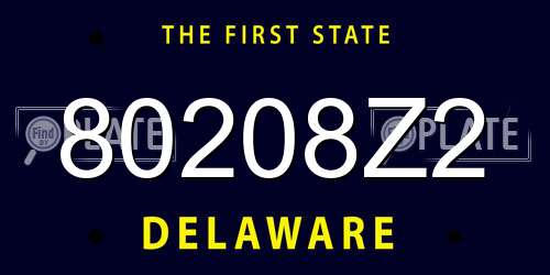 80208Z2 Delaware License Plate