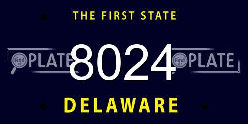 8024 Delaware License Plate