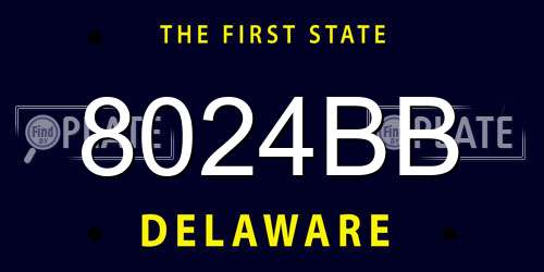 8024BB Delaware License Plate