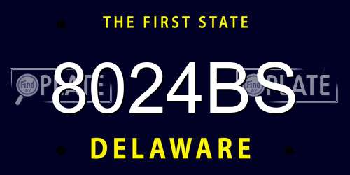 8024BS Delaware License Plate