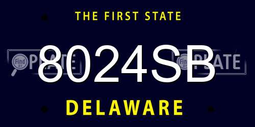 8024SB Delaware License Plate