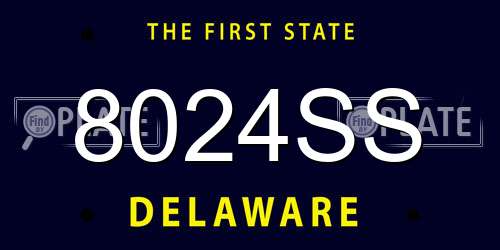 8024SS Delaware License Plate