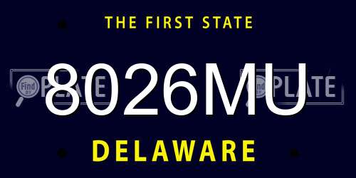 8026MU Delaware License Plate