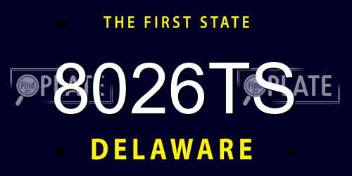 8026TS Delaware License Plate