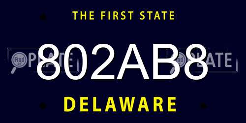 802AB8 Delaware License Plate