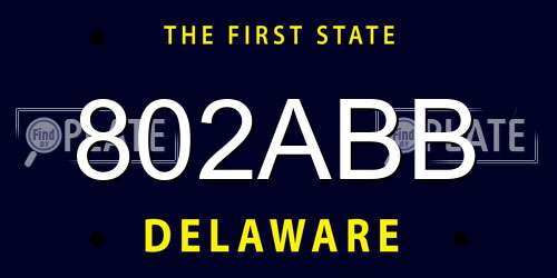 802ABB Delaware License Plate