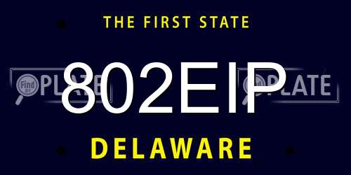 802EIP Delaware License Plate