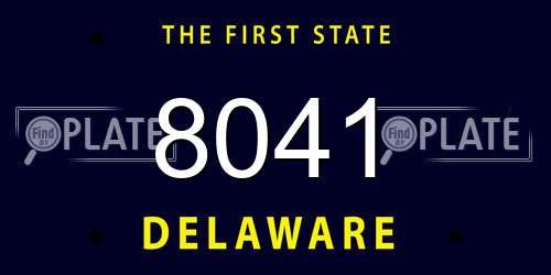 8041 Delaware License Plate