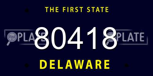 80418 Delaware License Plate