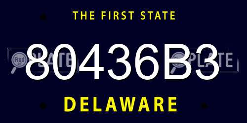 80436B3 Delaware License Plate