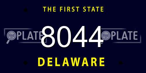 8044 Delaware License Plate