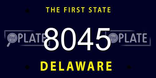 8045 Delaware License Plate