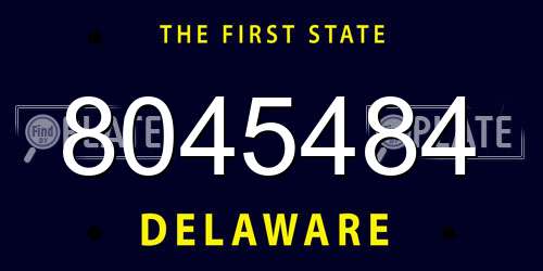8045484 Delaware License Plate