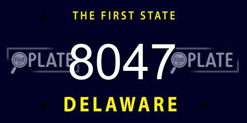 8047 Delaware License Plate