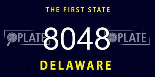 8048 Delaware License Plate