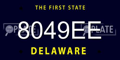 8049EE Delaware License Plate