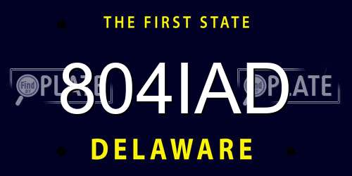 804IAD Delaware License Plate