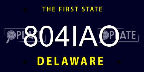 804IAO Delaware License Plate