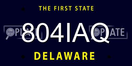 804IAQ Delaware License Plate