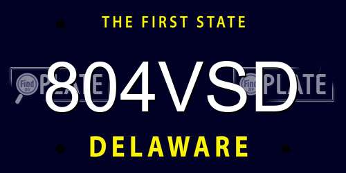 804VSD Delaware License Plate