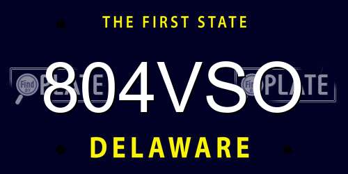 804VSO Delaware License Plate
