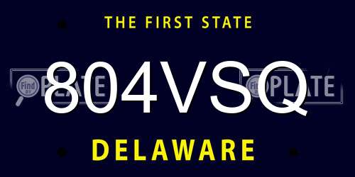 804VSQ Delaware License Plate