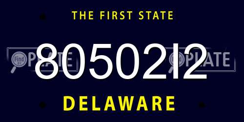 80502I2 Delaware License Plate