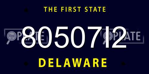 80507I2 Delaware License Plate