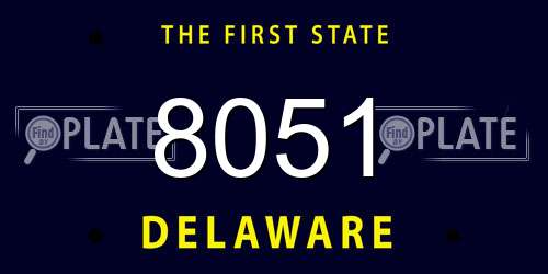 8051 Delaware License Plate