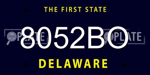 8052BO Delaware License Plate