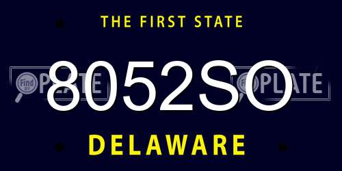 8052SO Delaware License Plate