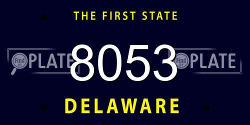 8053 Delaware License Plate