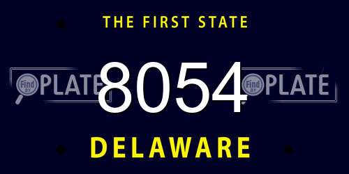 8054 Delaware License Plate