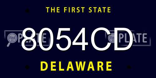 8054CD Delaware License Plate