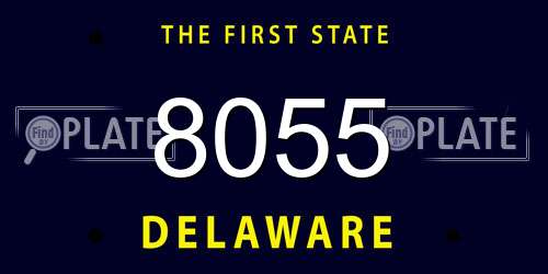 8055 Delaware License Plate