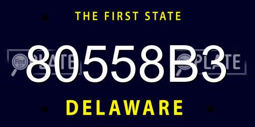 80558B3 Delaware License Plate