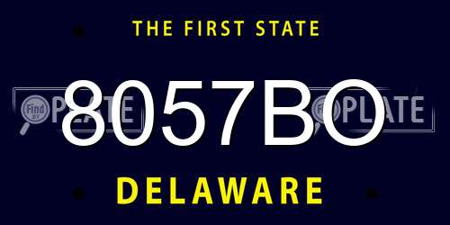 8057BO Delaware License Plate