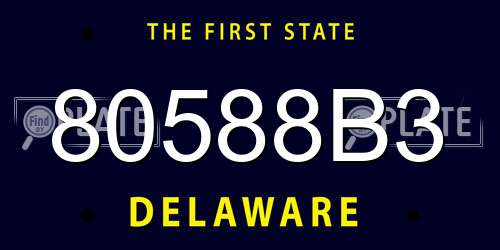 80588B3 Delaware License Plate